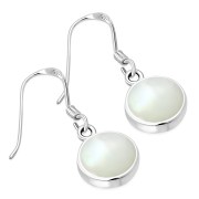 Mother of Pearl Round Silver Earrings - e401
